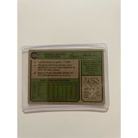 Reggie Jackson hof topps 1974 #130 in fair condition - Picture 2 of 2